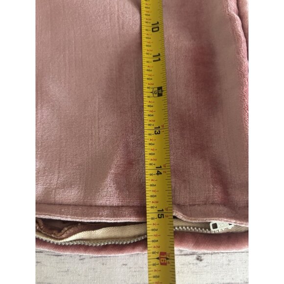 Vintage Pink Velvet Decorative Pillow Cover Mid Century Modern 16” Square - Picture 5 of 5